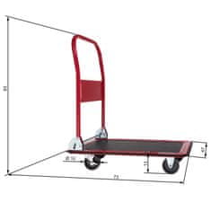 tectake Zložljivi voziček z zavorami Rdeča, 150 kg