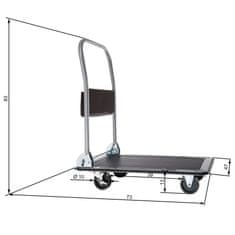 tectake Zložljivi voziček z zavorami Črna, 150 kg