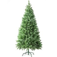 tectake Umetno božično drevesce s kovinskim stojalom 180 cm, 742 konic in brizganih borovih storžev, zelena