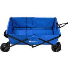 tectake Zložljiv vrtni voziček s širokimi kolesi, nosilnost 80 kg Modra