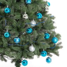 tectake 64 nezlomljivih božičnih kroglic v srebrni/modri barvi