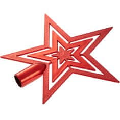 tectake 84 rdečih nezlomljivih božičnih kroglic z rdečo verižico in zvezdo