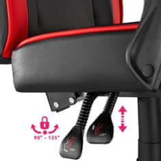 tectake Pisarniški stol Comodo z oporo za noge, črna/rdeča