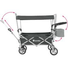 tectake Zložljiv vrtni voziček Nico s transportno torbo, nosilnost 80 kg Siva