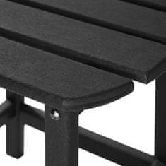 tectake Vrtni stol s počivalnikom za noge in mizico iz vremensko odpornega materiala Črna/črna
