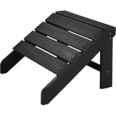 tectake Vrtni stol s počivalnikom za noge in mizico iz vremensko odpornega materiala Črna/črna