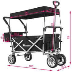 tectake Zložljiv vrtni voziček Nico s transportno torbo, nosilnost 80 kg Črna