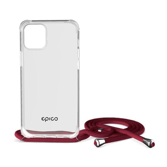 EPICO Nake String Case zaščitni ovitek za iPhone 12 mini, bel, prozoren/rdeč