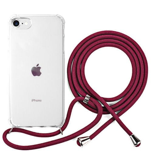 EPICO Nake String Case zaščitni ovitek za iPhone 7/8/SE, bel, prozoren/rdeč