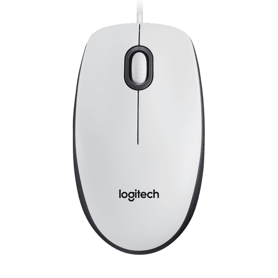 Logitech M100 optična miška, bela
