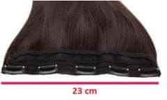 Vipbejba Sintetični clip-on lasni podaljški na 1 zaveso, skodrani, temni cappuccino F7