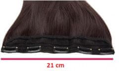 Vipbejba Sintetični clip-on lasni podaljški na 1 zaveso, skodrani, temno rjavi z rdečim odtenkom