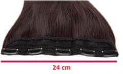 Vipbejba Sintetični clip-on lasni podaljški na 1 zaveso, izredno skodrani, temno rjavi F5