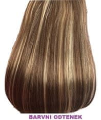 Vipbejba Sintetični clip-on lasni podaljški na 1 zaveso, ravni, svetlo rjavi z blond prameni