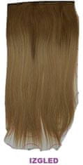 Vipbejba Sintetični clip-on lasni podaljški na 1 zaveso, ravni, svetlo rjavi zgoraj in temno pramenasto blond spodaj 16+27/613