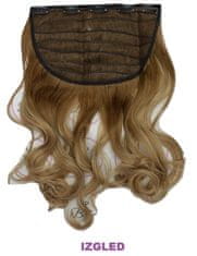 Vipbejba Sintetični clip-on lasni podaljški na 1 zaveso, skodrani, svetlo rjavi zgoraj in temno pramenasto blond spodaj 16+27/613