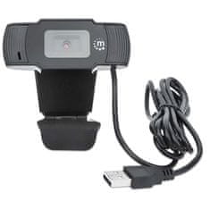 Manhattan spletna kamera, FHD, mikrofon, USB-A, črna
