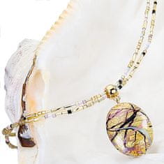 Lampglas Čudovita ženska ogrlica Romantic Roots z Lampglas z 24-karatnim zlatom NP13