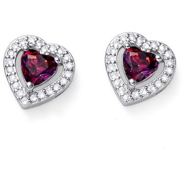 Oliver Weber Romantični srebrni uhani Srce s cirkoni Swarovski Forever 62103 FUX