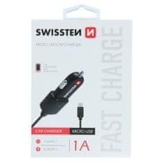 SWISSTEN Adapter CL USB 1A power + integriran MicroUSB (1,5 m)