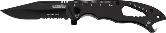 Ausonia zložljiv nož, z orodjem, črn (26380)