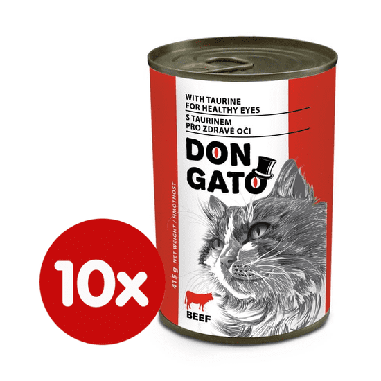 Dibaq Don Gato konzerva za mačke z govedino, 10x 415 g