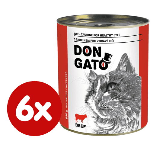 Dibaq Don Gato konzerva za mačke z govedino, 6x 850 g