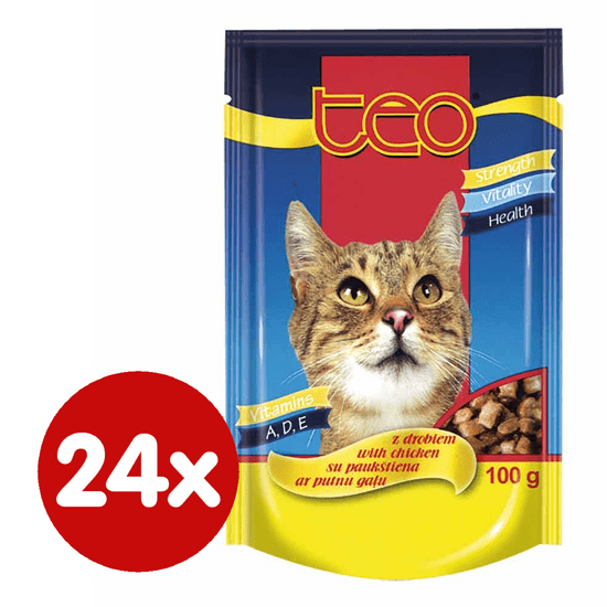 Dibaq hrana za mačke TEO, perutnina, 24x100 g