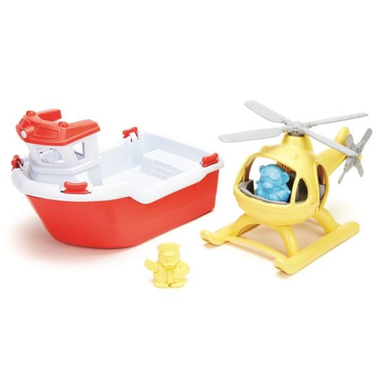 Green Toys Reševalni čoln s helikopterjem