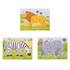 Bigjigs Toys Puzzle 3v1 safari živali