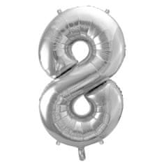 Moja zabava Balon številka 8 srebrna