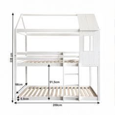 KONDELA Pograd z letvicami Atrisa 90x200 cm - bela
