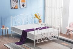 Halmar Enojna kovinska postelja z letvico Panama 120 - bela