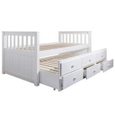KONDELA Austin Nova enojna postelja z dodatnim ležiščem - bela
