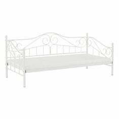 KONDELA Enojna kovinska postelja z letvico Daina 90x200 cm - bela
