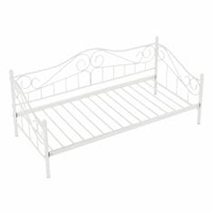 KONDELA Enojna kovinska postelja z letvico Daina 90x200 cm - bela