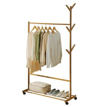 KONDELA Mobilno stojalo Vikir Tip 3 100 cm - bambus