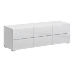 KONDELA TV stojalo Jolk 6S/140 - belo / beli sijaj