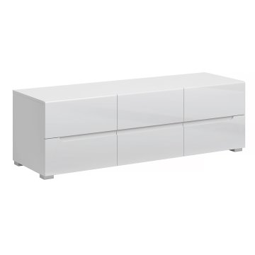 KONDELA TV stojalo Jolk 6S/140 - belo / beli sijaj