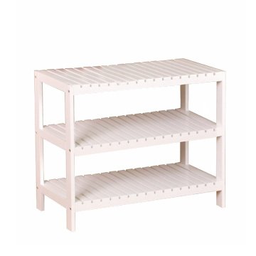 KONDELA Stojalo za čevlje s klopjo Adita Tip 2 - belo