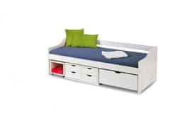 Halmar Enojna postelja z letvico in prostorom za shranjevanje Floro 2 90 - beli sijaj