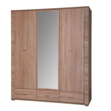 KONDELA Omara z ogledalom Grand 2 3D - sonoma hrast