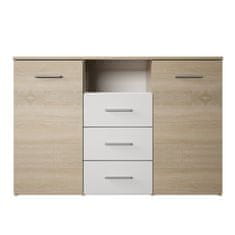 KONDELA Dvovratna komoda Gabriela - hrast sonoma / bela