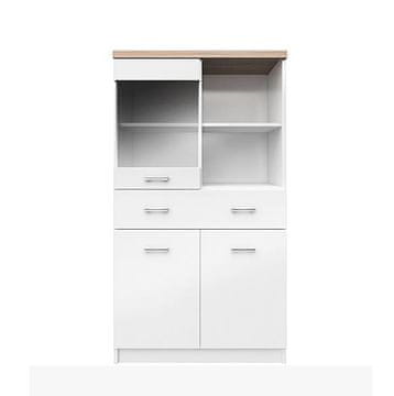 KONDELA Vitrina Topty tip 2 - bela / sonoma hrast