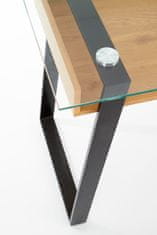 Halmar Pisalna miza s steklom B-36 - prozorna / medeni hrast / črna