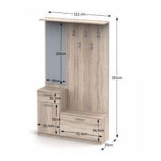 KONDELA Dvorana Noko-Singa 4 - hrast sonoma