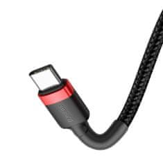 BASEUS Cafule kabel USB-C / USB-C PD2.0 3A QC 3.0 2m, črna/rdeč