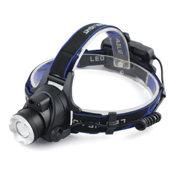 MG T6 Headlamp LED Zoom naglavna svetilka, črna