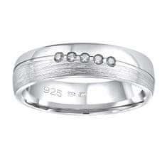 Silvego Poročni srebrni prstan Presley za ženske QRZLP012W (Obseg 50 mm)