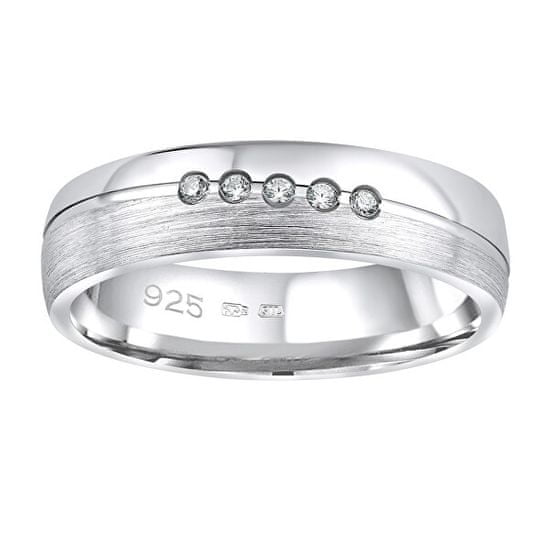 Silvego Poročni srebrni prstan Presley za ženske QRZLP012W